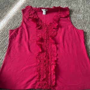 Ruffled sleeveless blouse